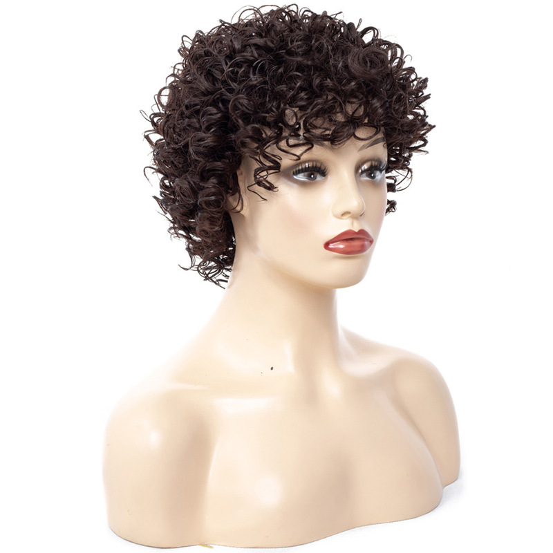 European and American wigs explosive small volume fake hair African ladies short hair wig headgear# WW2-02 European and American wigs explosive small volume fake hair African ladies short hair wig headgear# WW2-02