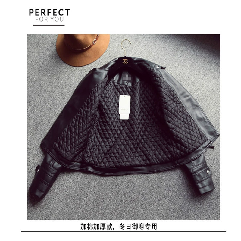 Осенняя полиуретановая короткая утепленная куртка, корейский стиль, slim fit