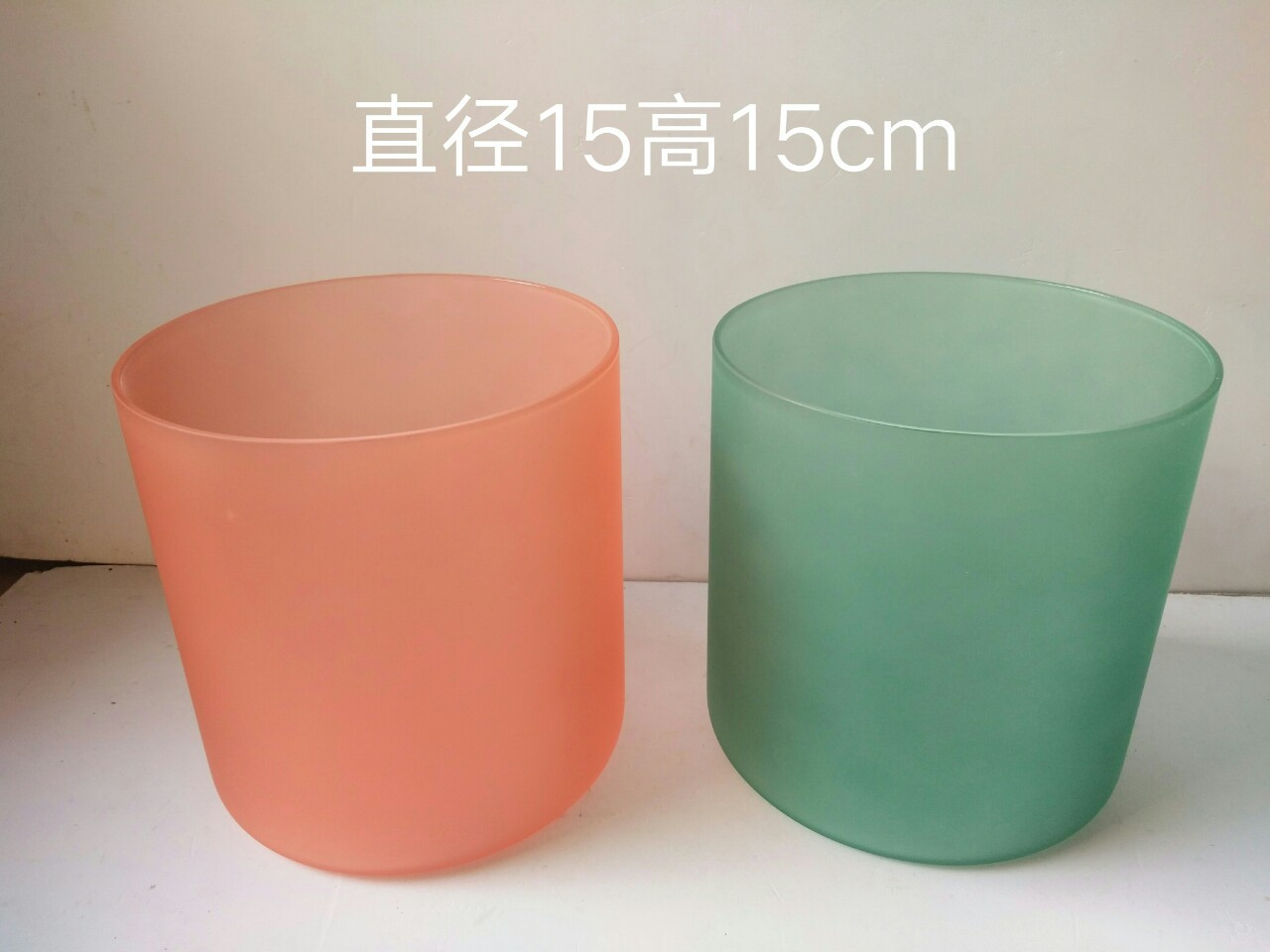 High borosilicate straight cup spray painted glass candlestick…