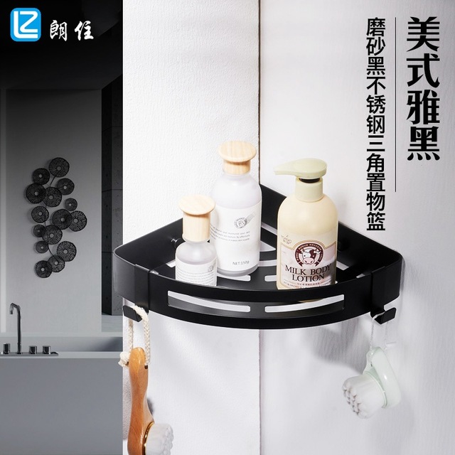 黑色浴室置物架304不锈钢卫生间转角架三角篮壁挂收纳浴室置物架 价格 厂家 哪里买 我有货 B 5yoho Cn
