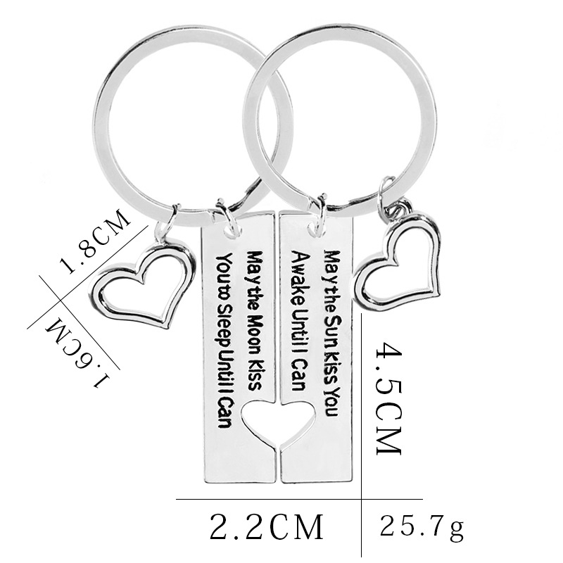 Hot Keychain Couple Keychain Heart-shaped Splicing Keychain Pendant Jewelry Valentine's Day Gift Wholesale Nihaojewelry display picture 11