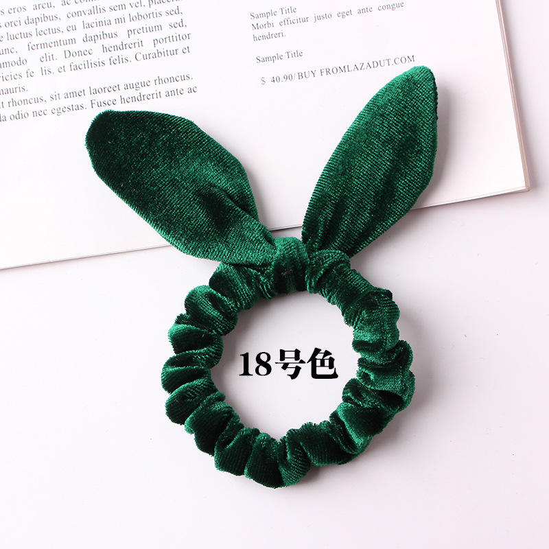 New Fashion Gold Velvet Steel Silk Rabbit Ear Flannel Korean Simple Fashion Cheap Hair Ring Wholesale display picture 10