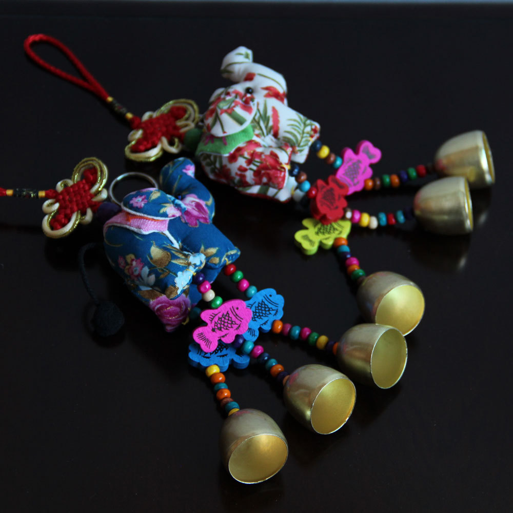 Decorative Thai Elephant Wind Chime Colorful Home Hanging Decor_voghion.com