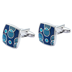 New product cufflinks, high-quality cufflinks, French-style shirt cuff links, blue and white porcelain buttons