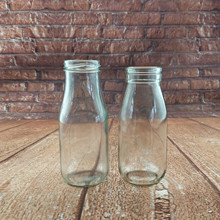 玻璃鲜奶瓶 奶吧专用玻璃牛奶瓶酸奶瓶带盖250-500ml装奶瓶耐高温