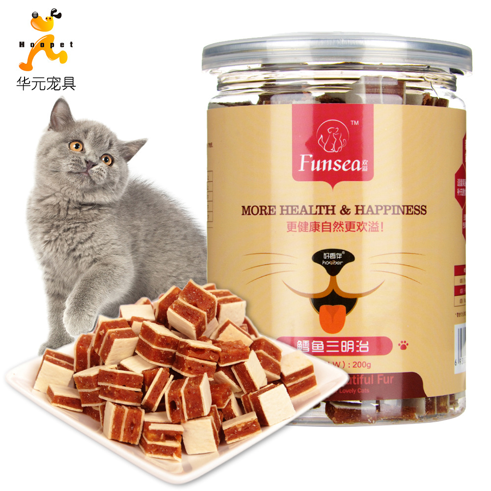 好香伴鳕鱼三明治护  猫咪肉粒磨牙洁齿 猫咪零食宠物零食|ms