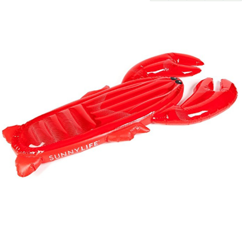 2米大型充气龙虾浮床,成人充气水上躺椅沙发,充气拖鞋浮排|ms