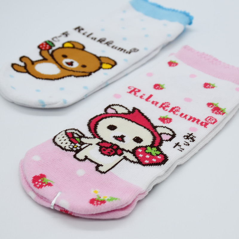 Japanese new cotton thread cartoon women's socks cute bear series Lace cartoon cotton socks straight boat Socks sleep socks Japanese new cotton thread cartoon women's socks cute bear series Lace cartoon cotton socks straight boat Socks sleep socks