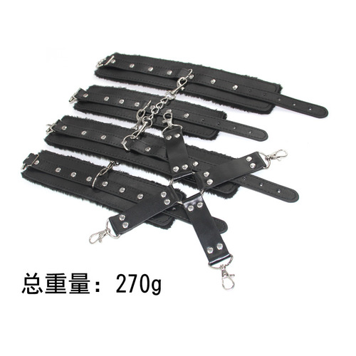 Erotic Products Couples Bed Binding Handcuffs Foot Cuffs Restraint Cross Stuffed 3-Piece Set Adult Women's Products 