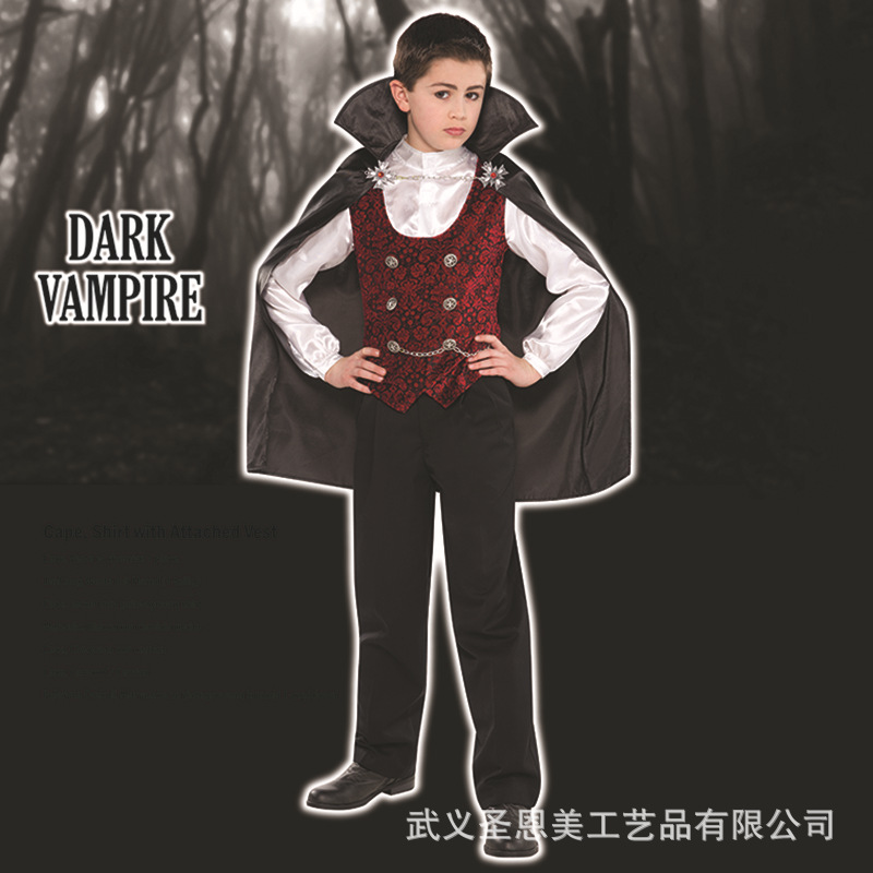 万圣节cosplay服装六一儿童化妆舞会吸血鬼装扮演出服套装带披风