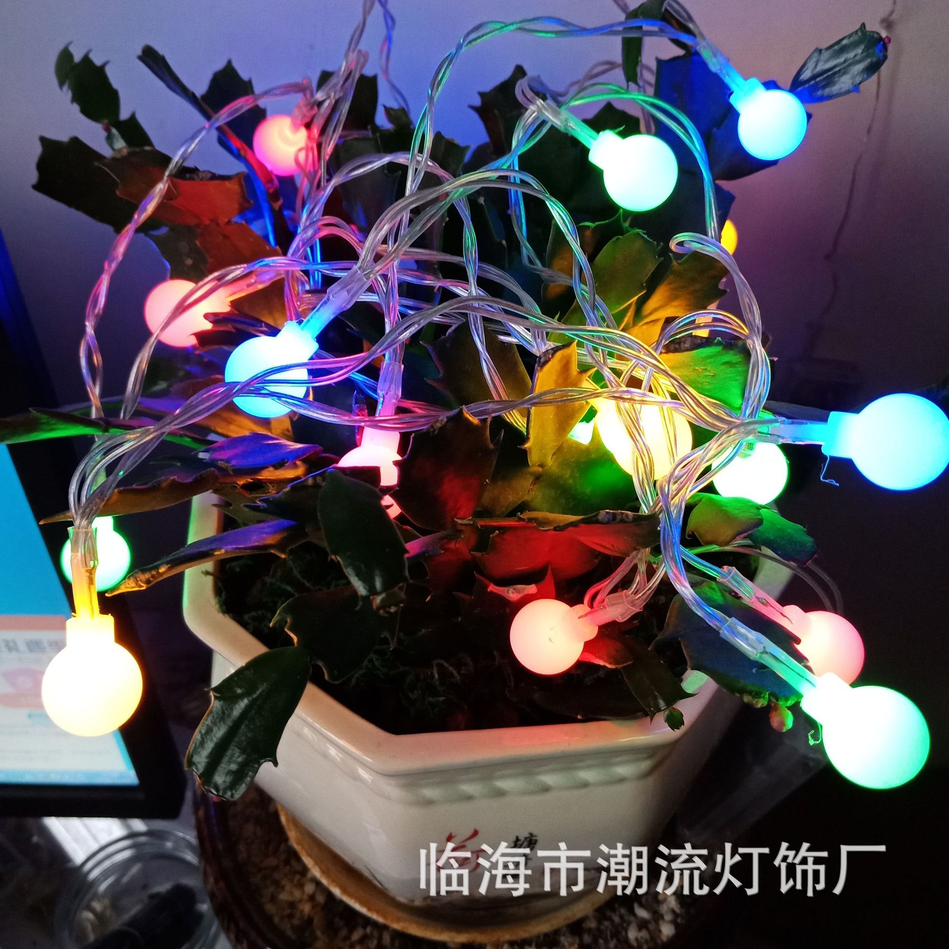led圆球灯串圣诞婚庆户外防水LED磨砂小圆球灯装饰灯发光球泡灯串-阿里巴巴