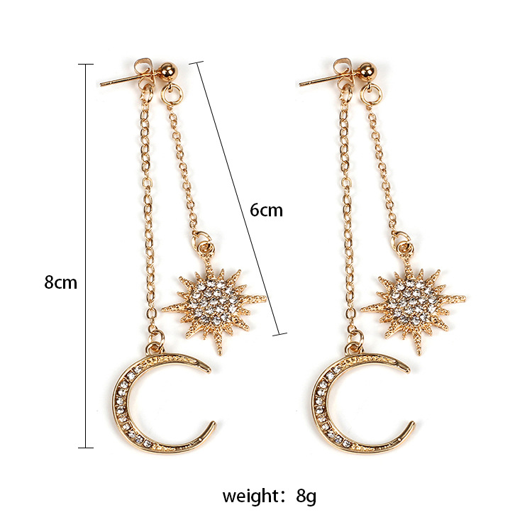 Fashion Trend Star And Moon  Dot Diamond Pendant Jewelry Women's Earrings Nihaojewelry display picture 2