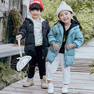 2018韩版加厚男女儿童小孩棉衣中小童装中长款羽绒棉服棉袄外套|ru