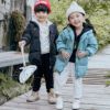 2018 Korean Edition thickening men and women children Child cotton-padded clothes Children's clothing Mid length version Down Cotton cotton-padded jacket coat