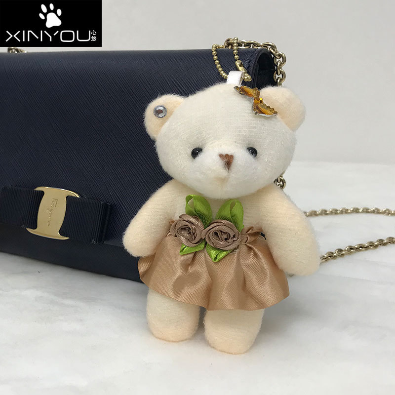 心悠厂家直销毛绒玩具毛绒挂件连体熊小熊包包配饰配件小礼品批发