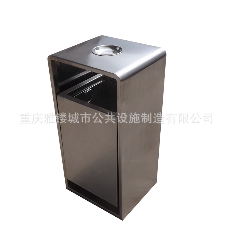 厂家直销户外垃圾桶不锈钢单桶 室外果皮箱 长方形垃圾箱