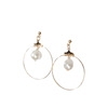 Fashionable accessory, square earrings from pearl, European style, simple and elegant design