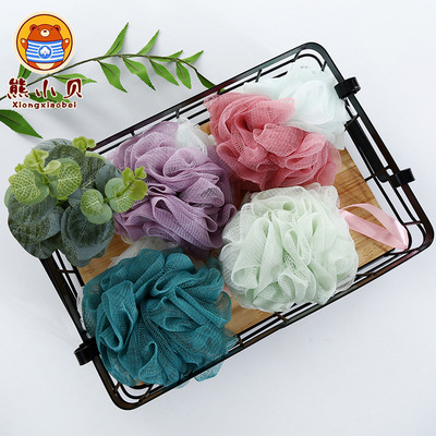 双色拼洗澡浴花儿童成人搓背沐浴球泡沫澡花球洗浴用品 四色可选|ms