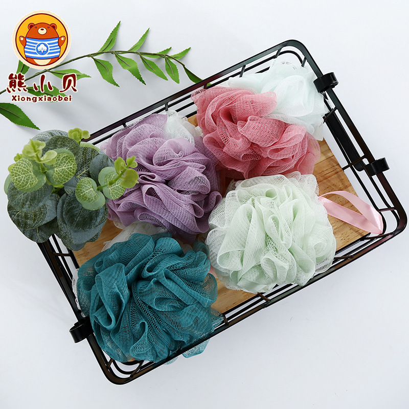 双色拼洗澡浴花儿童成人搓背沐浴球泡沫澡花球洗浴用品 四色可选|ms