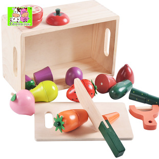 Деревянная магнитная фруктовая реалистичная игрушка для разрезания, семейный конструктор, 1-2-3-4 лет