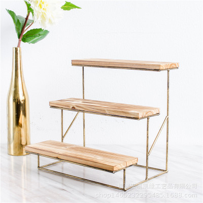 Nordic soporte de la torta de madera maciza moderna minimalista postre tienda bandeja postre estante moda boda accesorios decoración traje