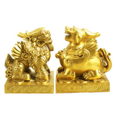 铜貔貅摆件 独角貔貅 吉祥物双角貔貅 神兽精品摆件工艺品批发|ru