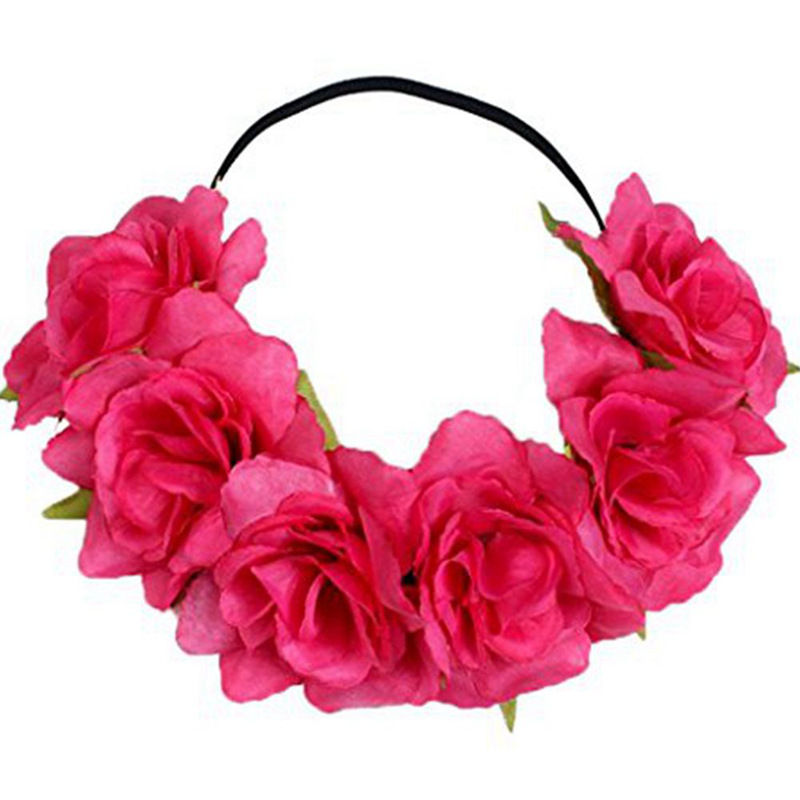 6朵仿真牡丹花朵黑色弹力发带11
