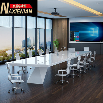 Special-shaped white Paint Conference table Simplicity modern large Hold a meeting Long table originality fashion negotiating table
