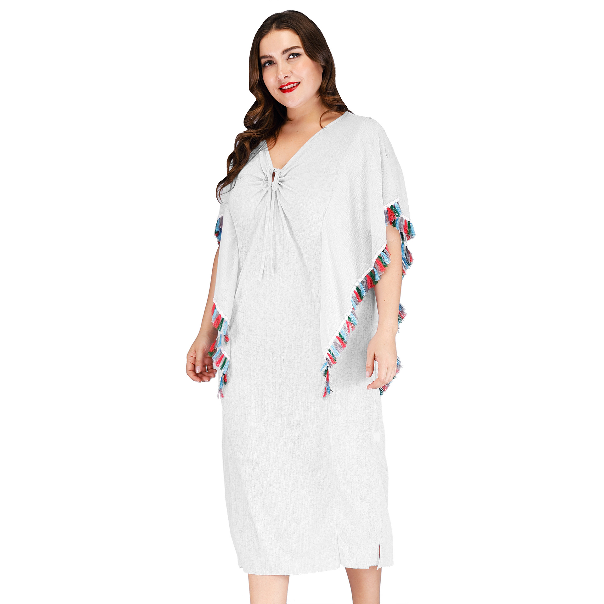 plus size irregular beach dress NSOY45937