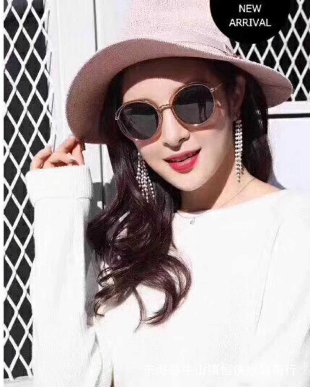 女款时尚八角圆形大框水晶眼镜 修饰脸型 防紫外线防辐射抗疲劳