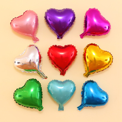 婚庆用品生日珠光铝膜气球 派对装扮光板10寸爱心形铝箔气球批发
