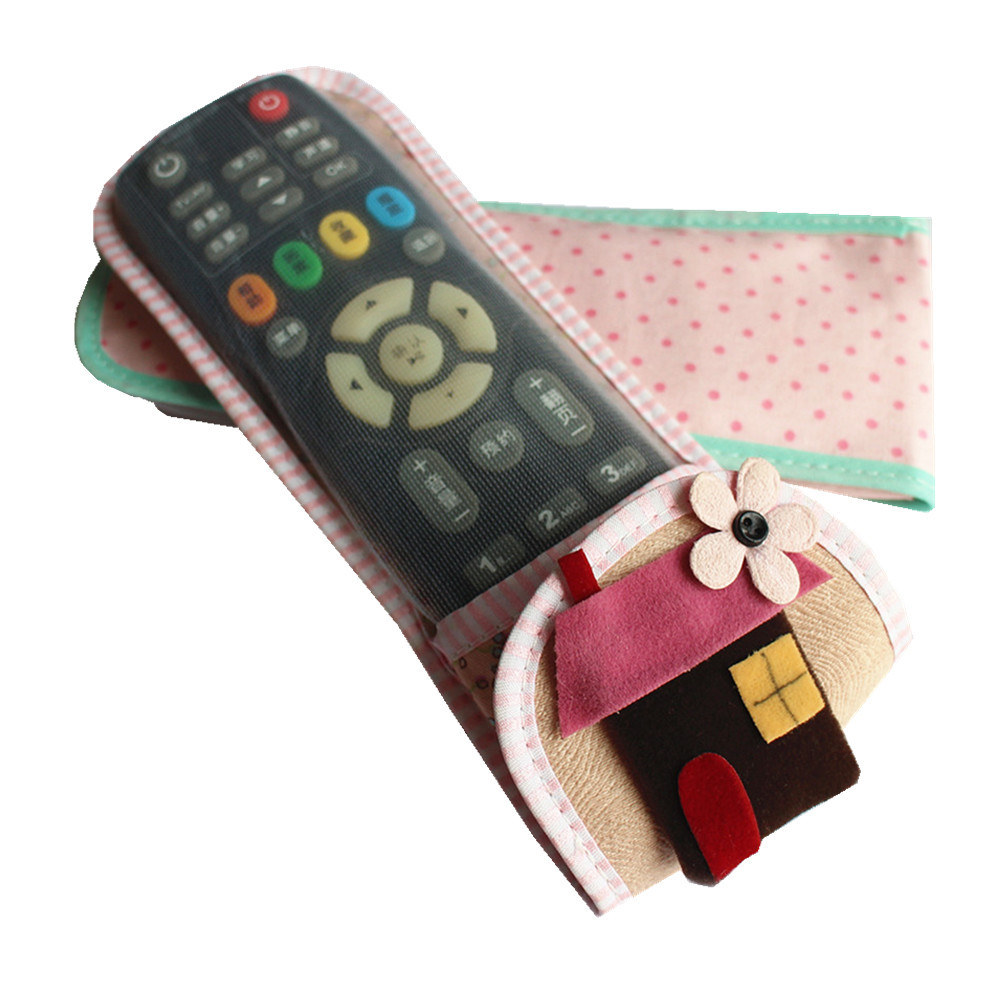 布艺家居电视空调机顶盒遥控器套多功能防尘罩网纱纯棉防尘袋