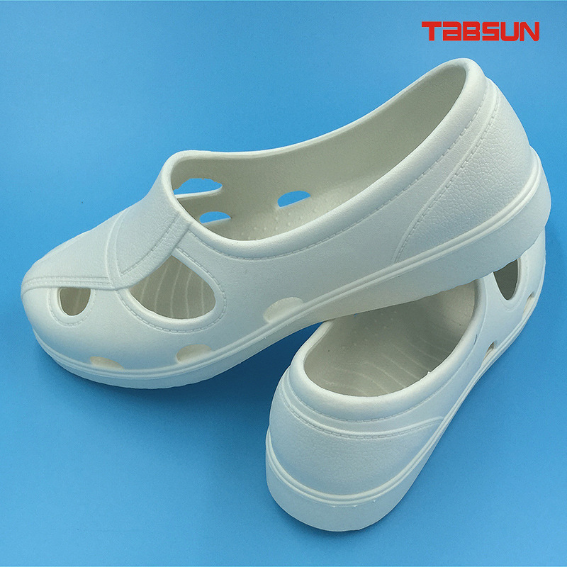 防静电四孔鞋 TABSUN 十孔一体鞋 SPU加厚底防静电鞋 超洁净鞋