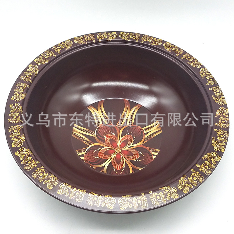 水果盘创意风格家居零食糖果婚庆结婚干果坚果盘喷漆贴花带盖果盘详情图5