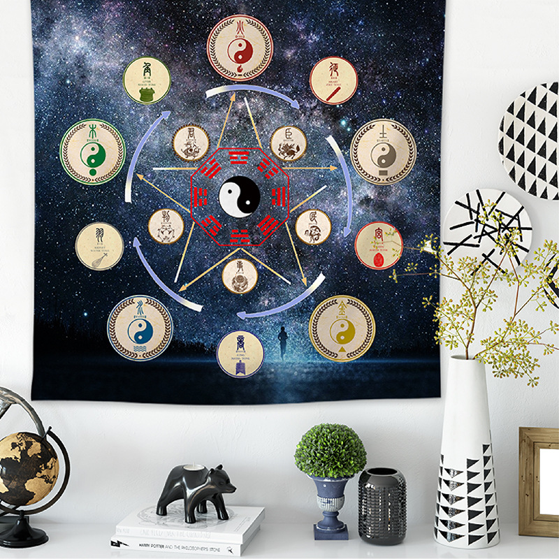 Tapiz Boxi colgando tela de fondo de tela mantel chica corazón dormitorio decoración colgante pintura tapiz Bohemia Toalla de playa