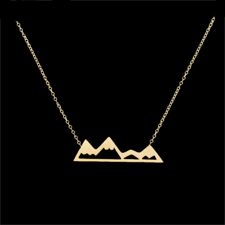 Best Selling Outdoor Personality Small Mountain Peak Necklace Bracelet Set Shanlianshan Bracelet display picture 14