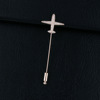 Men's small airplane, brooch, copper high-end zirconium, golden accessory lapel pin, wholesale