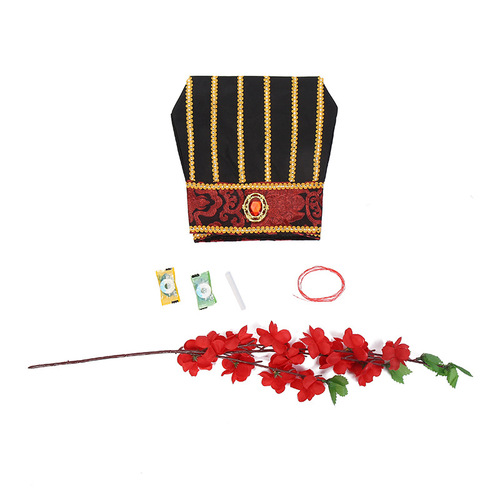 Wedding game props creative with candy hat Zhuge hat knot wedding supplies blocking the door to complete the groomsmen's wedding