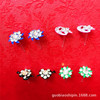 Fashionable zirconium, hypoallergenic plastic earrings, accessory, Korean style, simple and elegant design