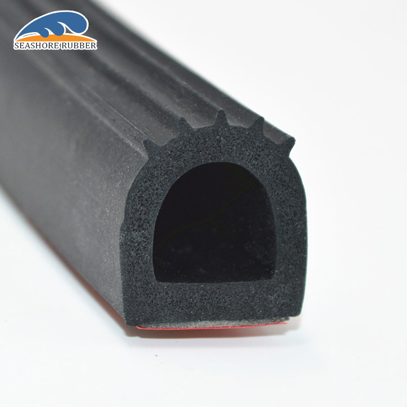 供应三元乙丙发泡密封条 大D小D背粘胶带自粘隔音橡胶条 厂家