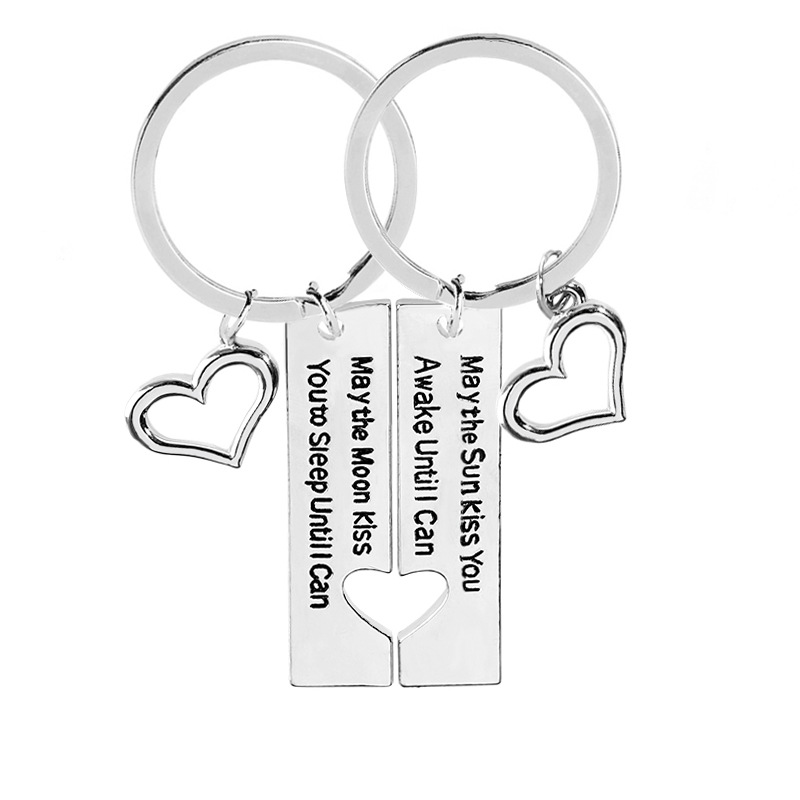 Hot Keychain Couple Keychain Heart-shaped Splicing Keychain Pendant Jewelry Valentine's Day Gift Wholesale Nihaojewelry display picture 10