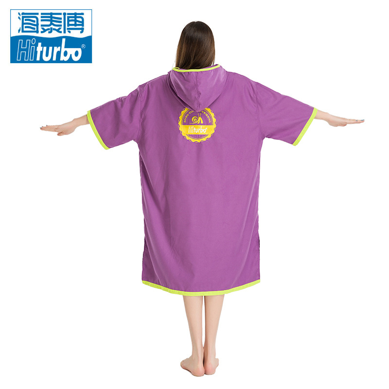HAITABO (HITURBO) 비치 목욕 가운 다이빙 변화하는 옷 판초 망토 목욕 타월 방풍 따뜻한 옷