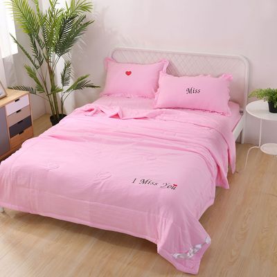 新款水洗棉夏被四件套空调被夏凉被薄被子单人双人夏天丝棉被批发|ms