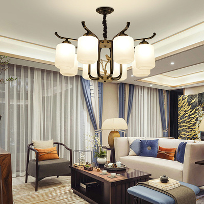 新中式吊燈大氣客廳燈溫馨酒店別墅餐廳吊燈創意鐵藝臥室LED燈具