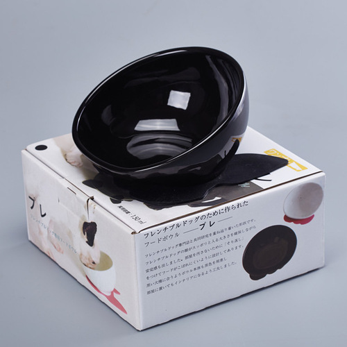 Pet Ceramic Bowl Anti-slip Dining Table Sloped Edge Bowl Flat Face Cat Bowl Bully Bowl Pug Fighting Dog Food Bowl Cat Bowl Dog Bowl