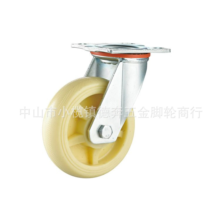 批发直销6寸重型双轴承尼龙万向脚轮  手推车脚轮  机械设备脚轮