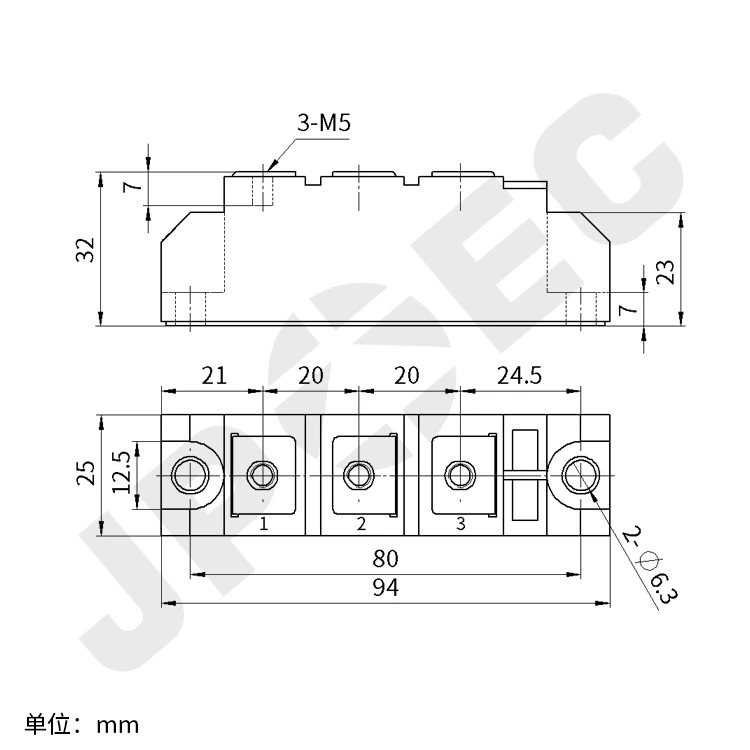 Shanghai Qiyi Gongyang Diodes Module MDA90-16 MDA90A1600V Rectifier Diode Module