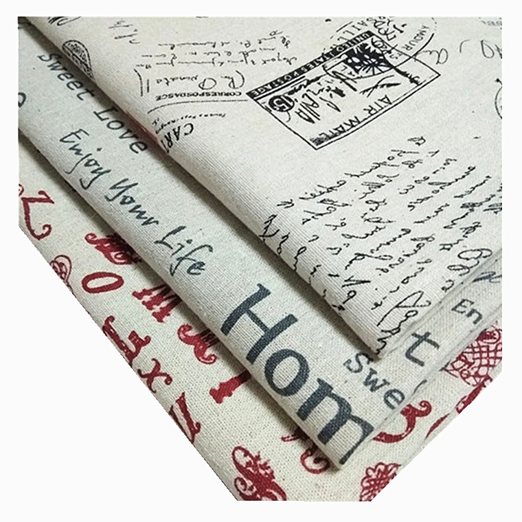 自产自销麻布印花字母桌布窗帘束口袋收纳用布可做防水