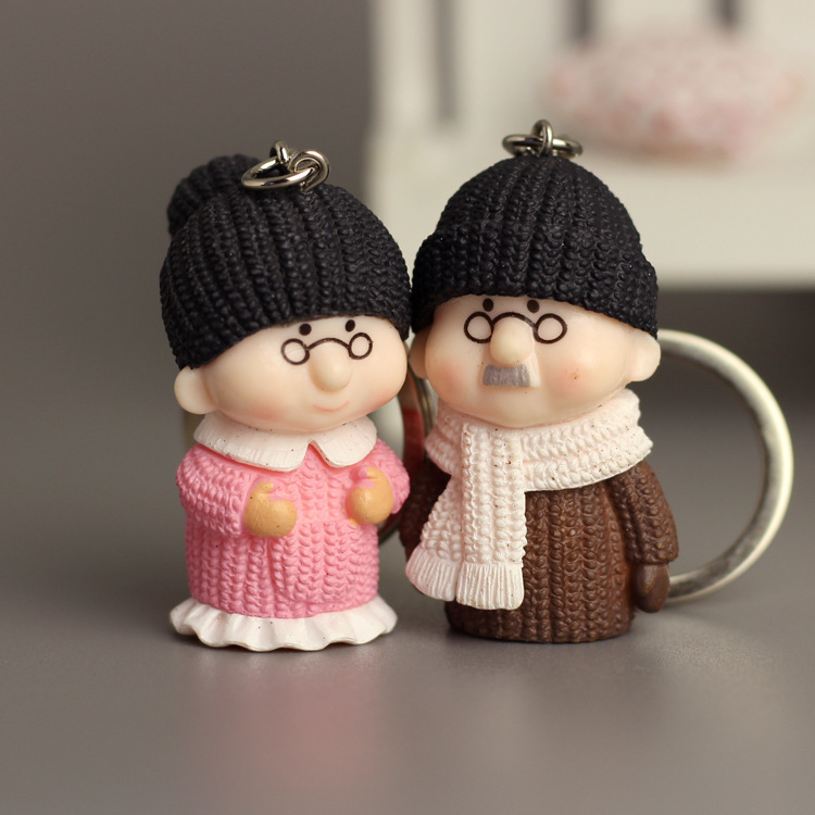 Grandpa Wool Granny Couple Keychain Sweet Doll Pendant Fashion Creative Gift