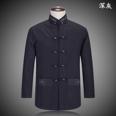 Long sleeve Tang costume Cotton Chinese style coat Fur Tang costume Autumn and winter Middle and old age cotton-padded clothes National Costume